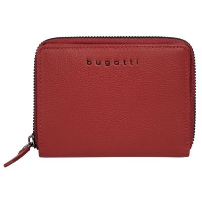 Geldbörse BUGATTI "BUGATTI Damen MIRA echt Leder", Damen, rot, Leder, leicht glänzend, unifarben, Kleinlederwaren, echt Leder