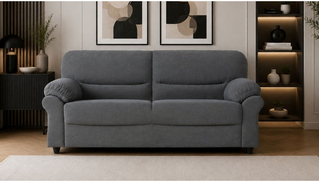 Wade Logan Absher 3 Seater Sofa Graphites 91cm H X 192cm W X 90cm D