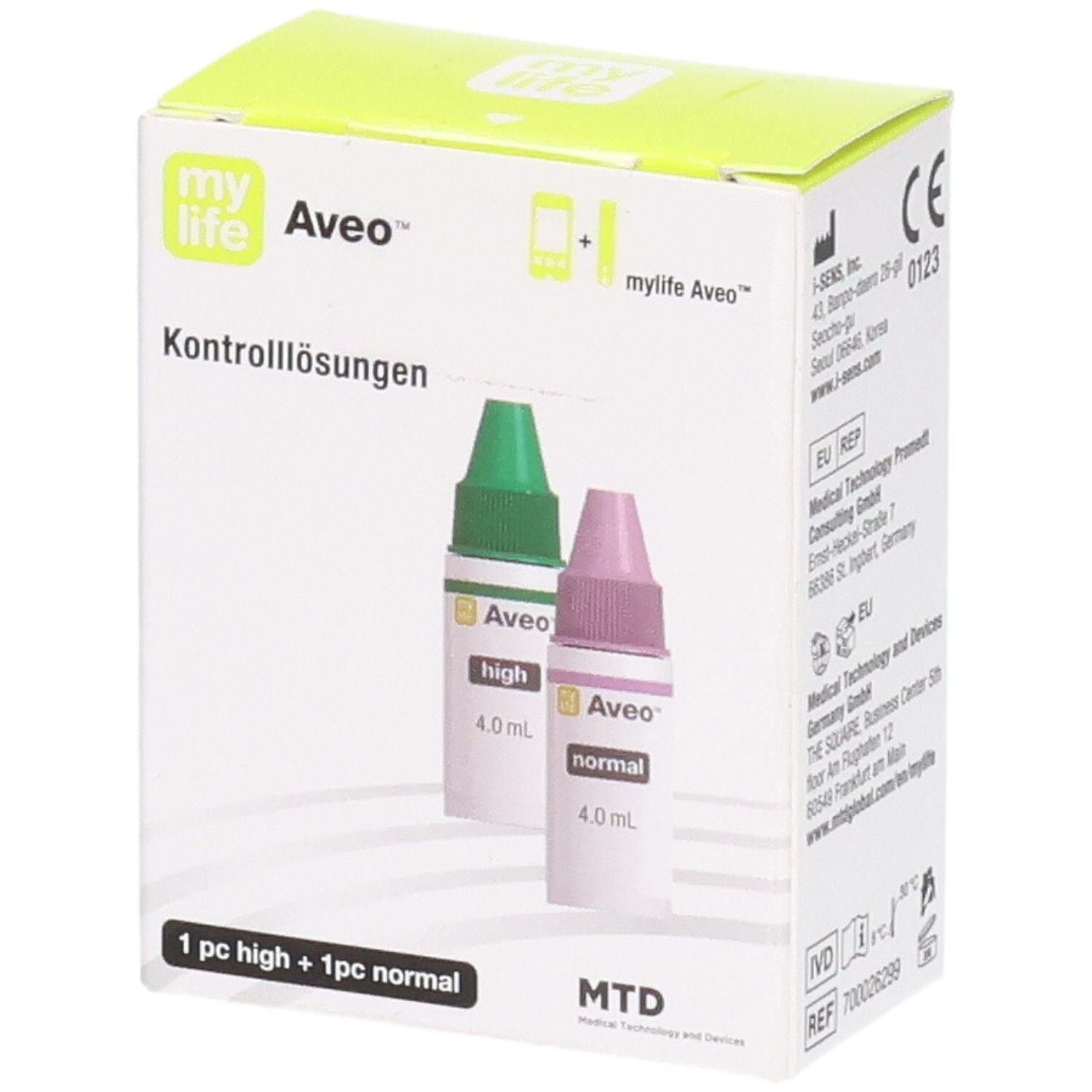 Mylife Aveo Kontrolllösung normal/hoch 2x4 ml Lösung