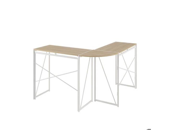 Bureau en L bureau d'angle adapté aux ordinateurs de bureau et aux ordinateurs portables couleur chêne blanc 119 5 × 38 × 75 cm