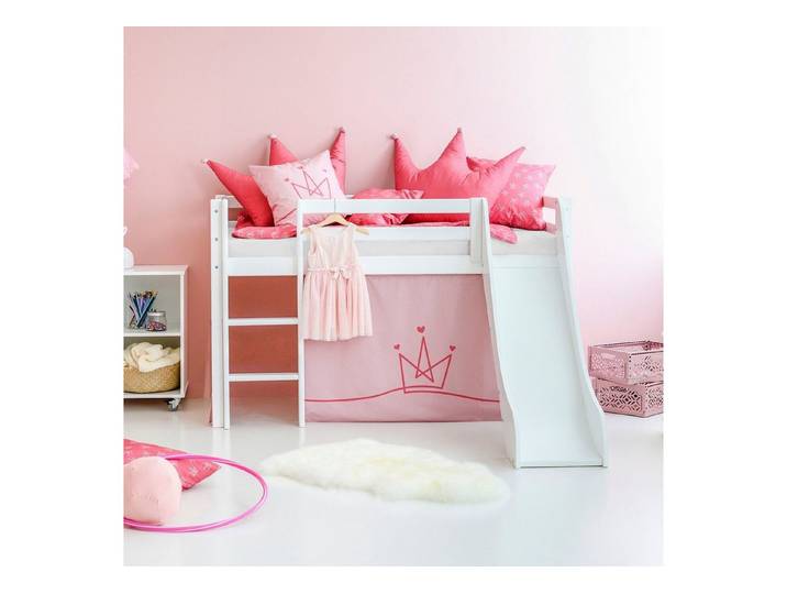 Hoppekids Hochbett «Princess» Rutsche & Vorhang Rosa und viel Auswahl