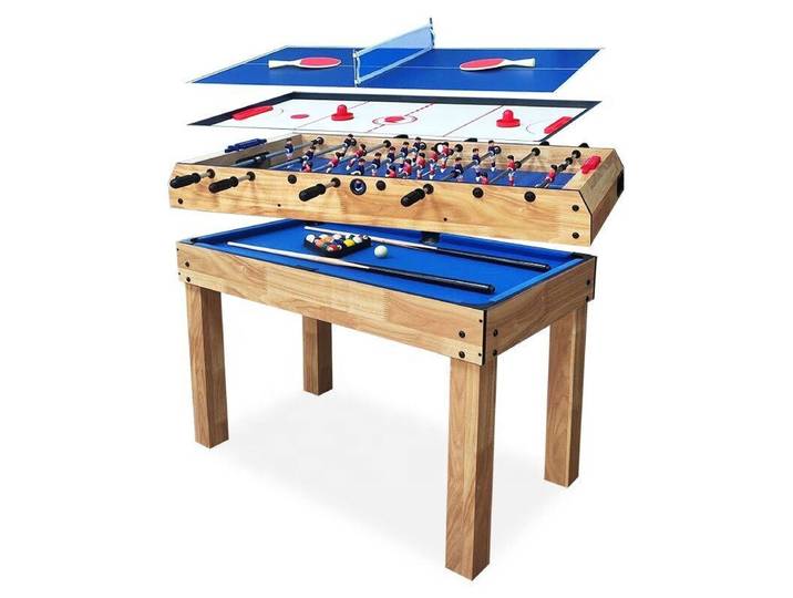 Table de jeu multifonction 4-en-1 au design populaire, prix de gros, équipement de jeu de table, tables de football et de billard multifonctionnelles à vendre