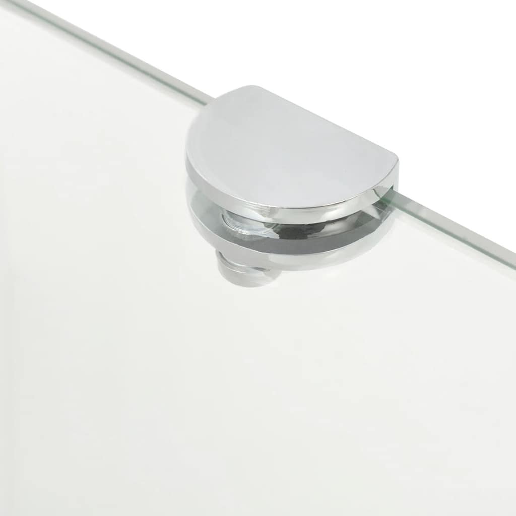 vidaXL Étagère de coin et supports chromés Verre transparent 45x45 cm