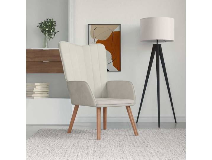 vidaXL Relaxsessel Cremeweiß Samt