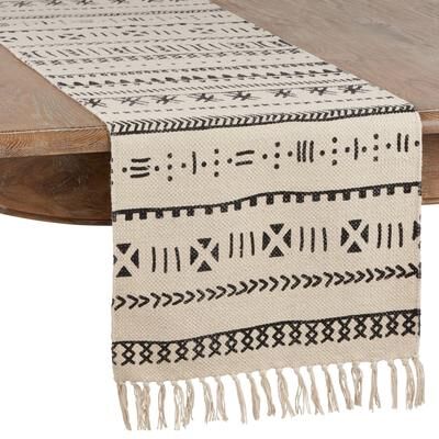 Saro Lifestyle Cotton Mud Cloth Table Runner