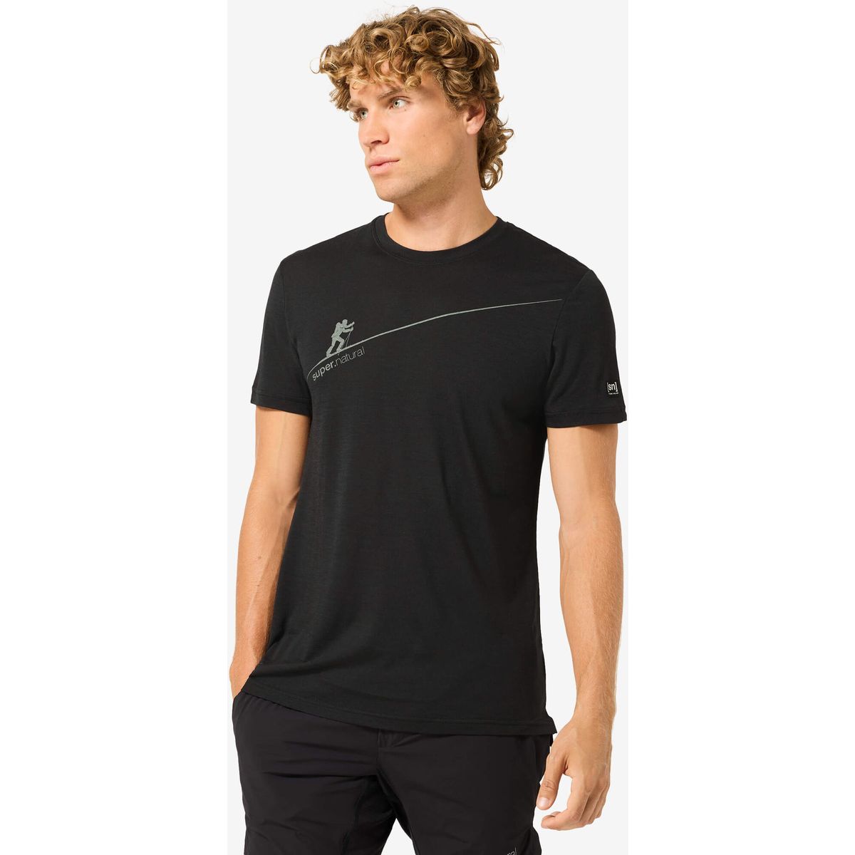 Super.Natural M Haute Route Tee jet black/eucalyptus (97I) S SNMP0113297IS