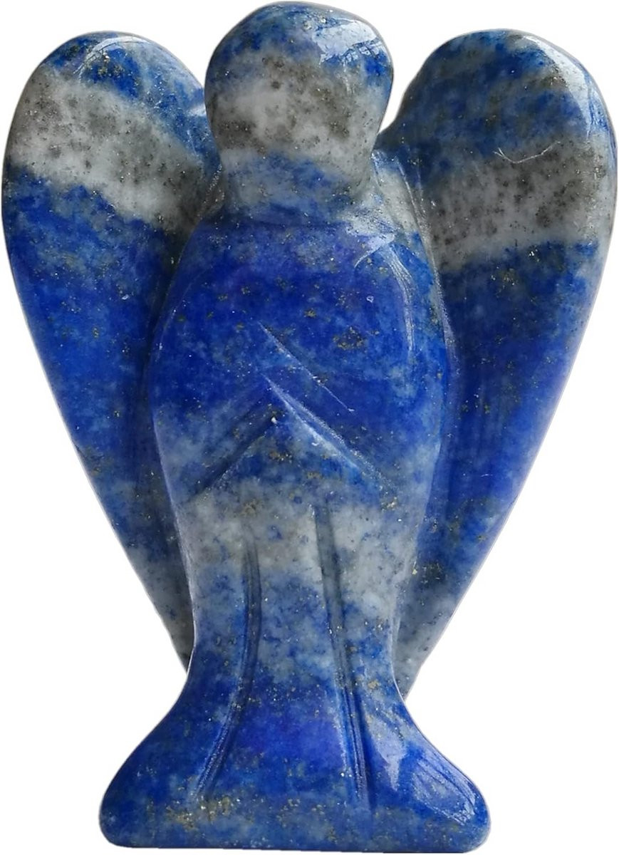 Beschermengel Beeldje Gebed Steen Blauw Natuurlijk Kristal Hoogte: 3,8 cm