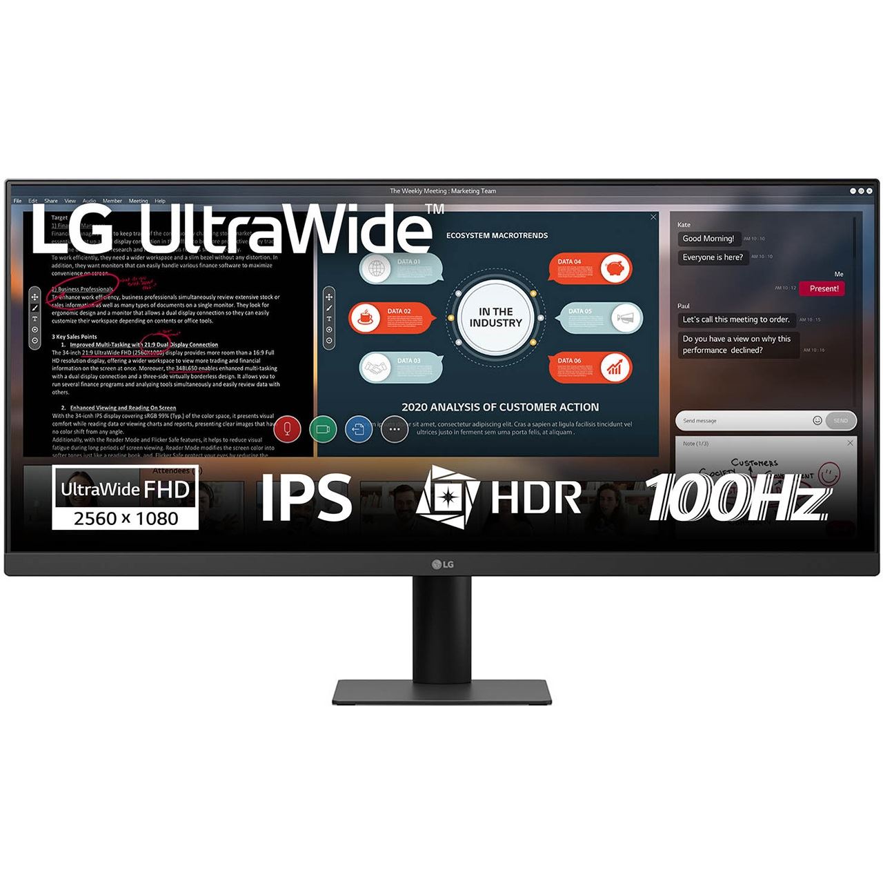 29" (73,66cm) LG Electronics UltraWide 29U511A-B schwarz 2560x1080 1xDisplayPort 1.4 / 1xHDMI 1.4