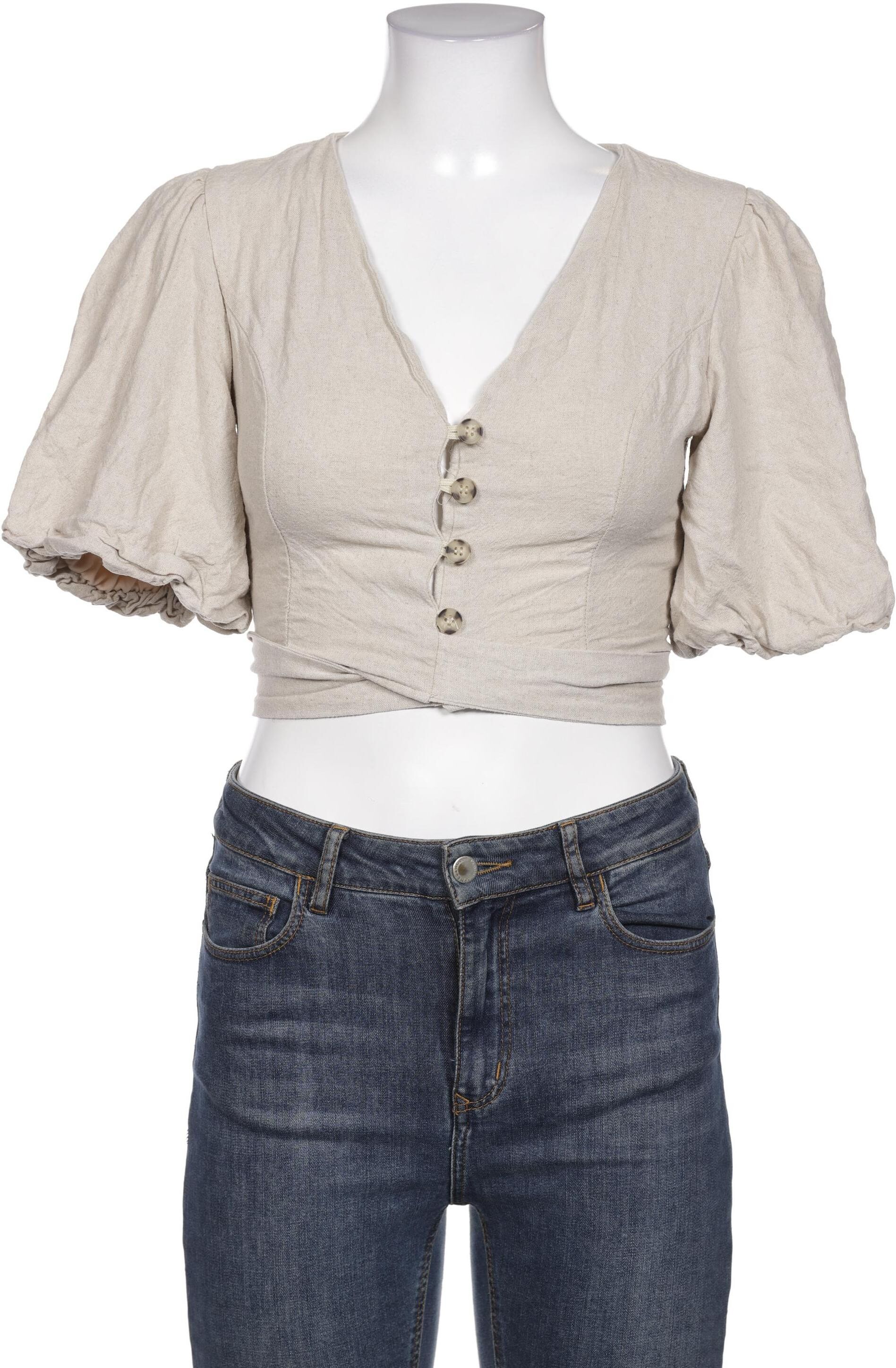 Trendyol Damen Bluse, Beige, Gr. EU 38, Baumwolle / Viskose / Synthetik - Second Hand