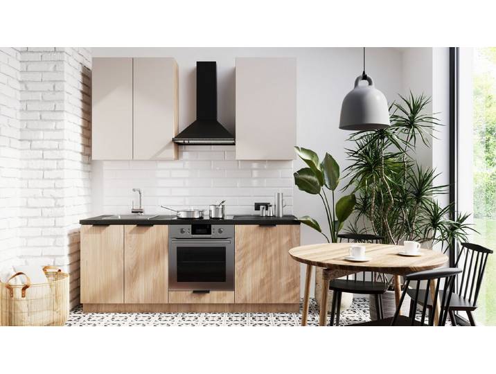 ROYAL24_MARKT Küchenzeile K46-G200 - Sorento - Ein Design, das Eleganz perfekt vereint, (Komplett Set), Matt - Modern - Exklusiv.