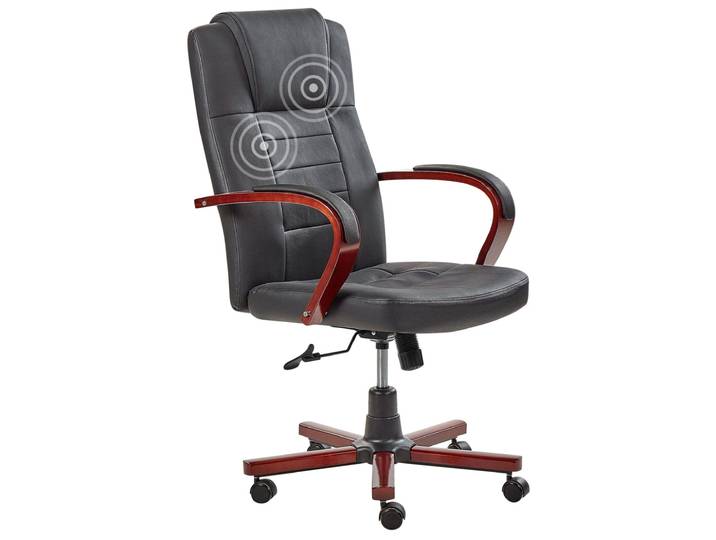 Fauteuil massant avec fonction chauffante cuir noir