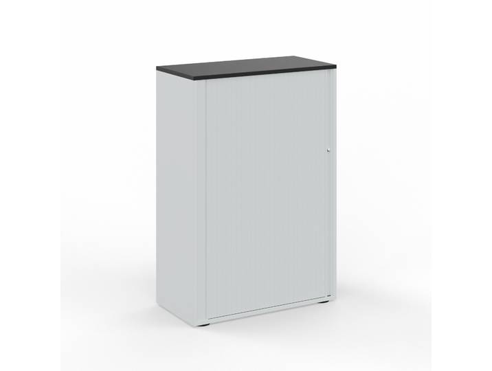 Rollladenschrank Tradingzone GO Swiss 80.0 x 40.0 cm, 3 Ordner hoch, Weissgrau/Schwarz, Neu - Optimale Raumnutzung