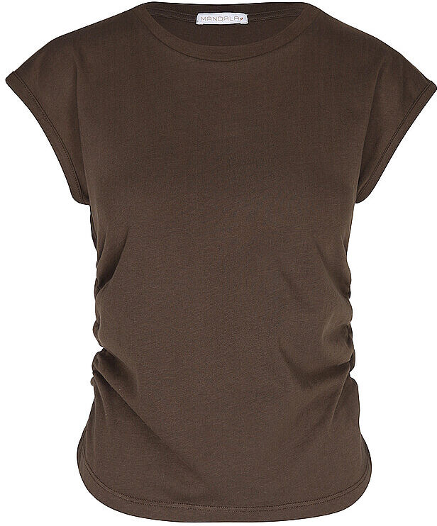 MANDALA Damen Yogashirt Side Ruffeld braun   M W