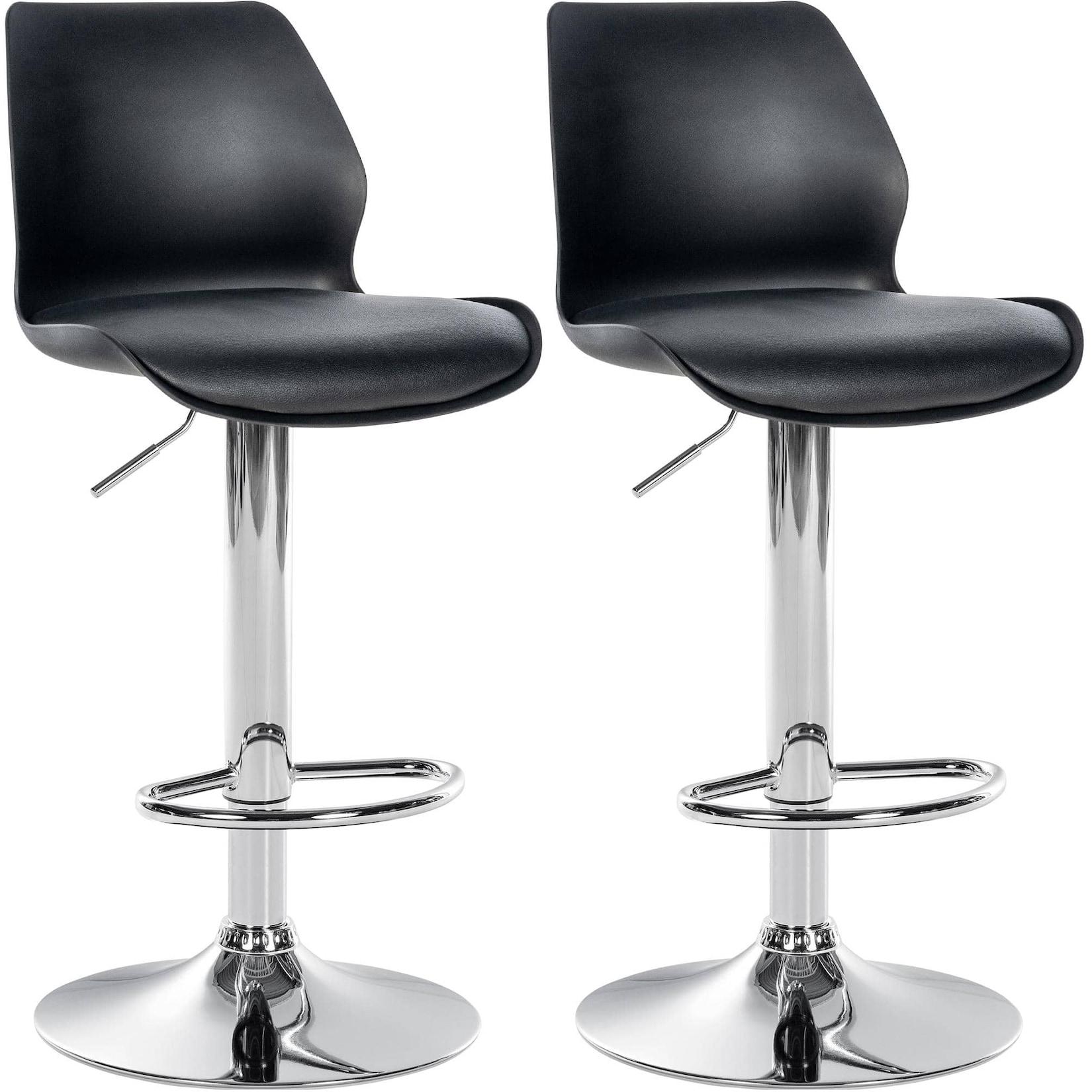 CLP 2er Set Barhocker Gilbert Kunststoff Farbe: schwarz, Material: Kunststoff