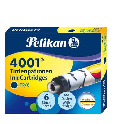 Pelikan Tintenpatronen 4001® 6er Set mit bunt bedruckten Standard-Tintenpatronen Königsblau