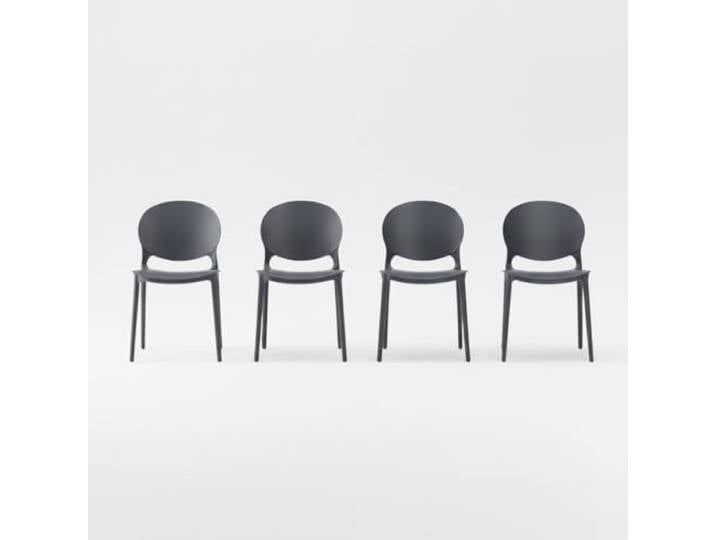 4x Designerstuhl Besucherstuhl Esszimmerstuhl aus Polypropylen (Blau)