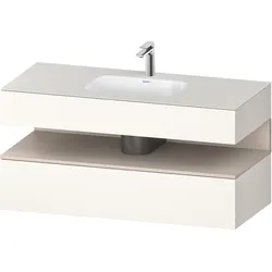 Duravit Collection One Einbauwaschtisch mit Konsolenwaschtischunterbau, 1200x550x600mm, Nische Taupe Matt, QA4787091840000, Farbe: Weiß Supermatt