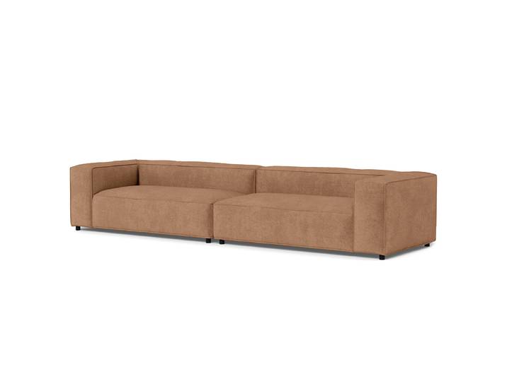 4-Sitzer Sofa Braun Webstoff Fadia 348 x 66 x 100cm Modern
