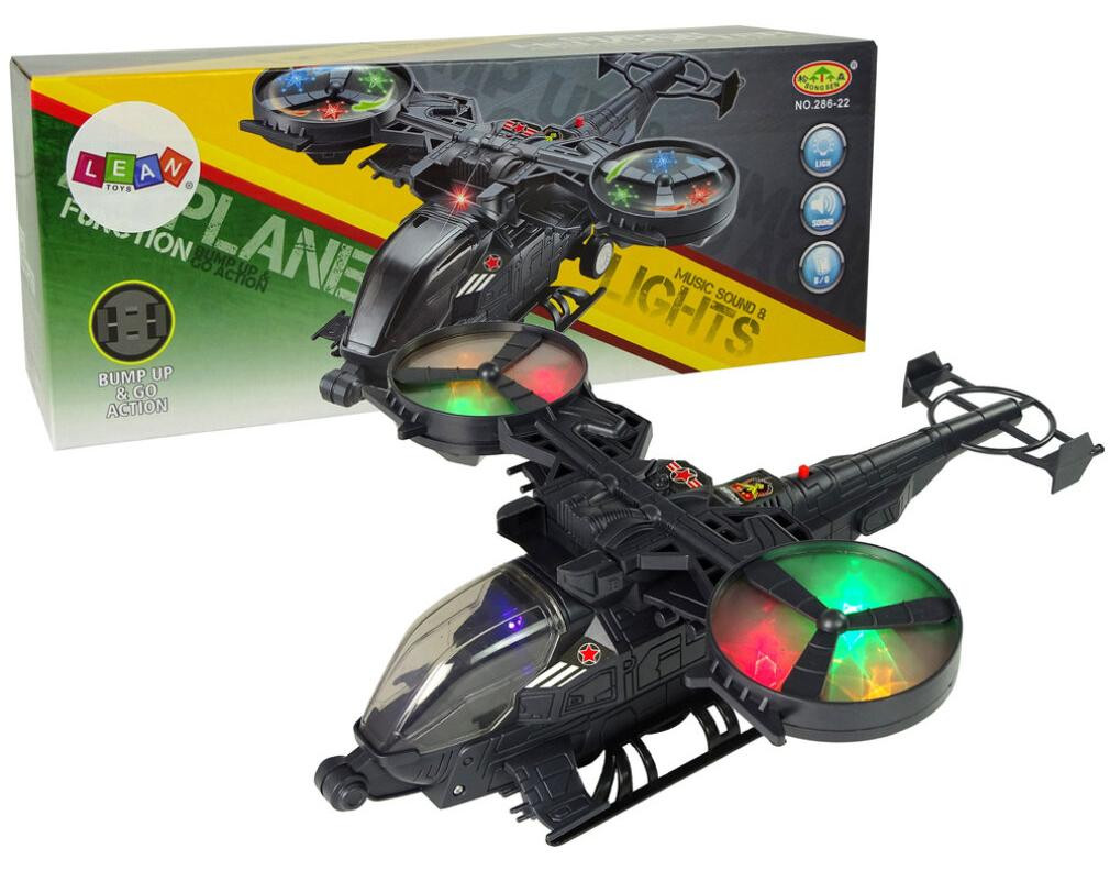 Lean Toys Militaire helikopter met enorme vleugels, licht en geluid