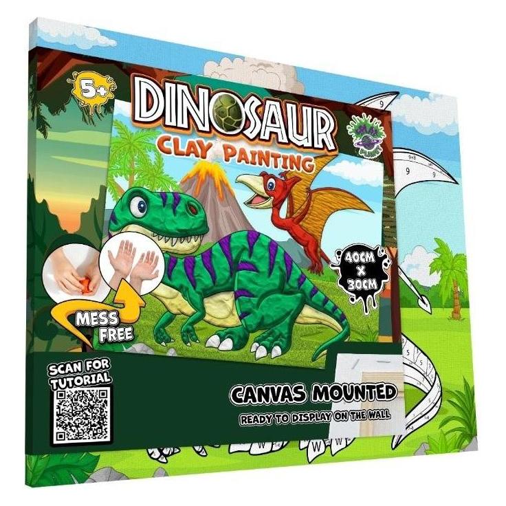 Splat Planet Clay painting on canvas 30x40cm - Dinosaurs (777689) (777689)