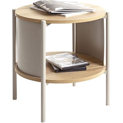 Beistelltisch HAKU "Nachtkonsole, Sofatisch, Wohnzimmertisch", braun (kaschmirgrau, kaschmirgrau, braun), B:44cm H:44cm T:44cm, Tische, Beistelltisch, rund - aus MDF Braun - Ø/H 44/44 cm