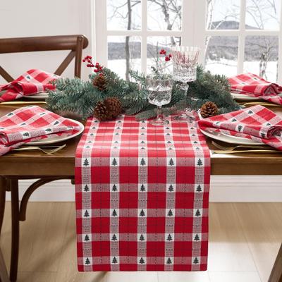 Threadmade Sherwood Tree Dobby Holiday Table Runner