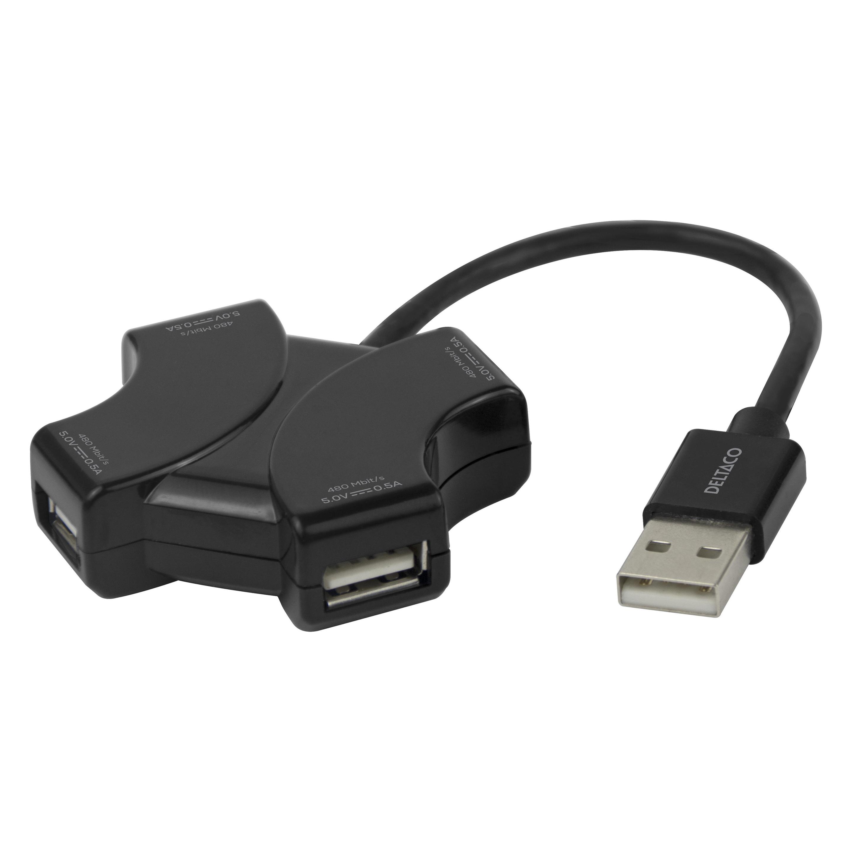 Deltaco 1902569 (USB-A, 4 Ports) (UH-737)