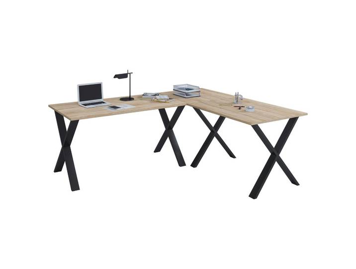 Eckschreibtisch Lona 220x160cm Schwarz/Eiche