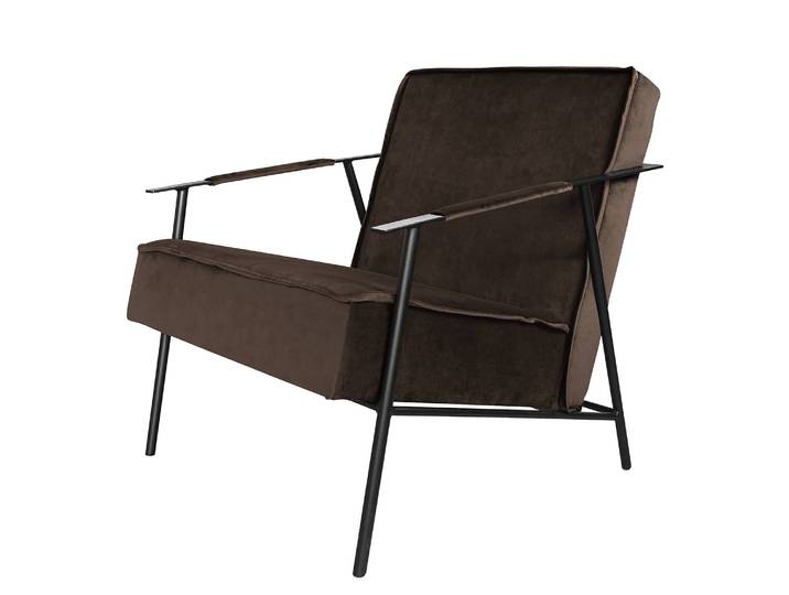 Sessel Canoas II Braun/Dunkelbraun Samt Ravi 66 x 75 x 75cm
