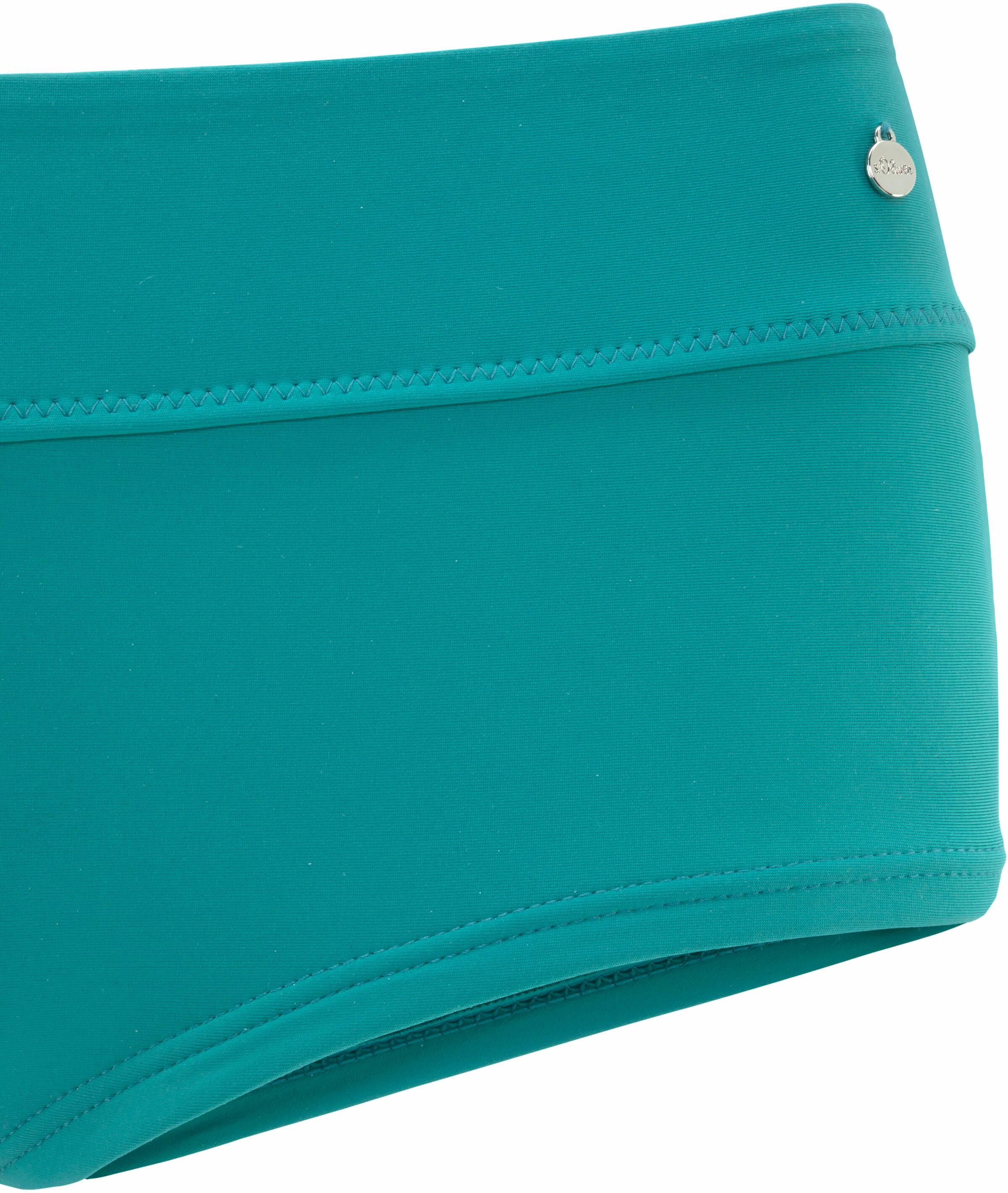 Bikini-Hotpants S.OLIVER "Spain", Damen, Gr. 36, N-Gr, blau (türkis), Microfaser, Polyamid, unifarben, Badehosen Bikini-Hotpants, unifarben türkis 36, N-Gr