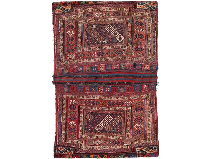 Kelim Tasche Nomaden Teppich 101x149 Handgewebt Orientteppich Perserteppich Wolle