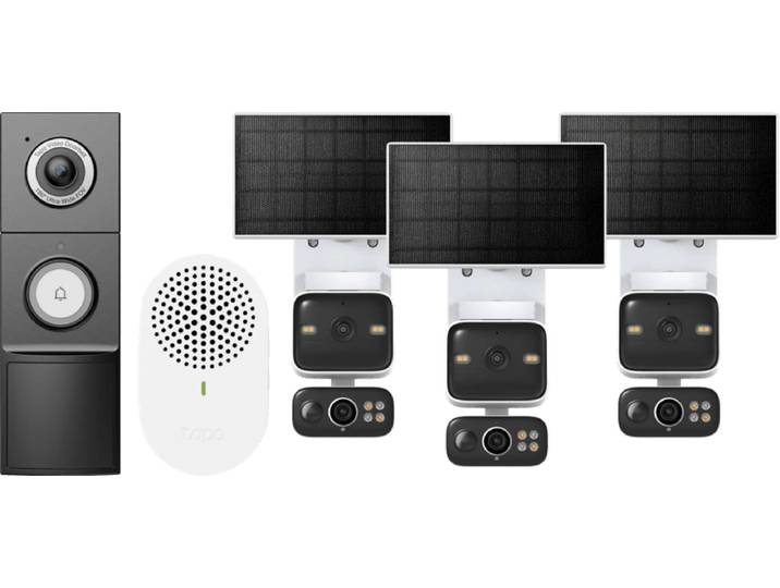 TP-Link Tapo C645D Solar Kit 3-Pack + D235 Smart Battery & Wired Doorbell