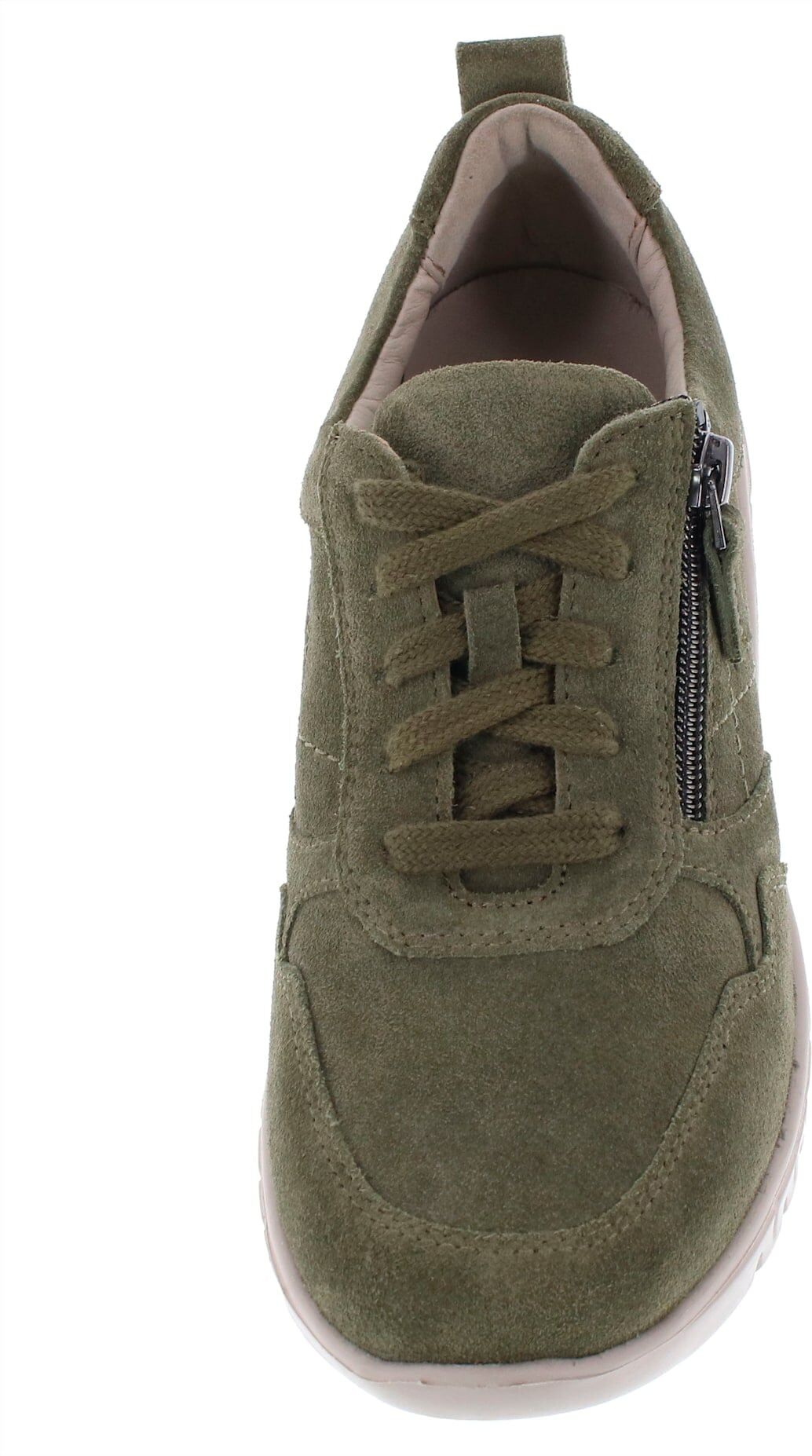 Sneaker CASUAL LOOKS, Damen, Gr. 38, grün (oliv), Nubukleder, Schuhe Sneaker oliv 38