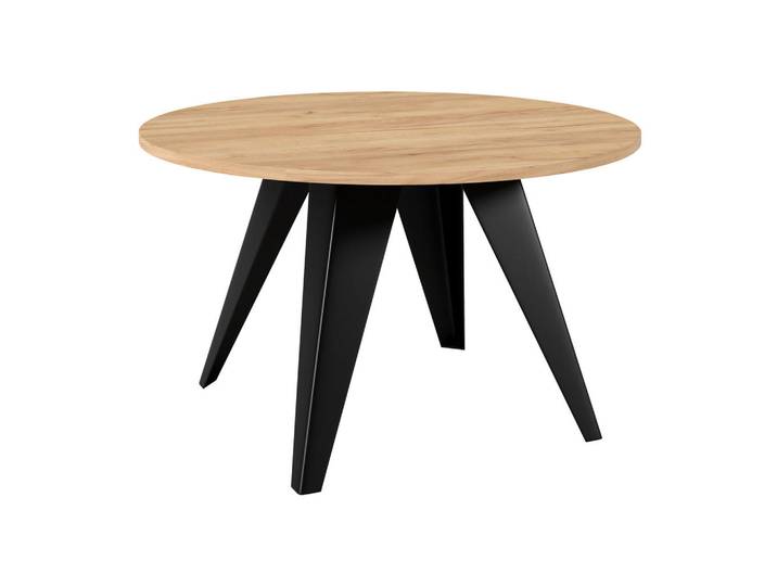 Mirjan24 Couchtisch Fare, Eichefarben, Metall, Rund,Rund, 75x50x75 cm, Wohnzimmer, Wohnzimmertische, Couchtische