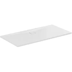 Ideal Standard Rechteck-Brausewanne Ultra Flat Evo, 1600x800x35 mm, weiß Alpin, StoneTech, bodenebener Einbau, Ablaufloch Mitte Längs/Querseite