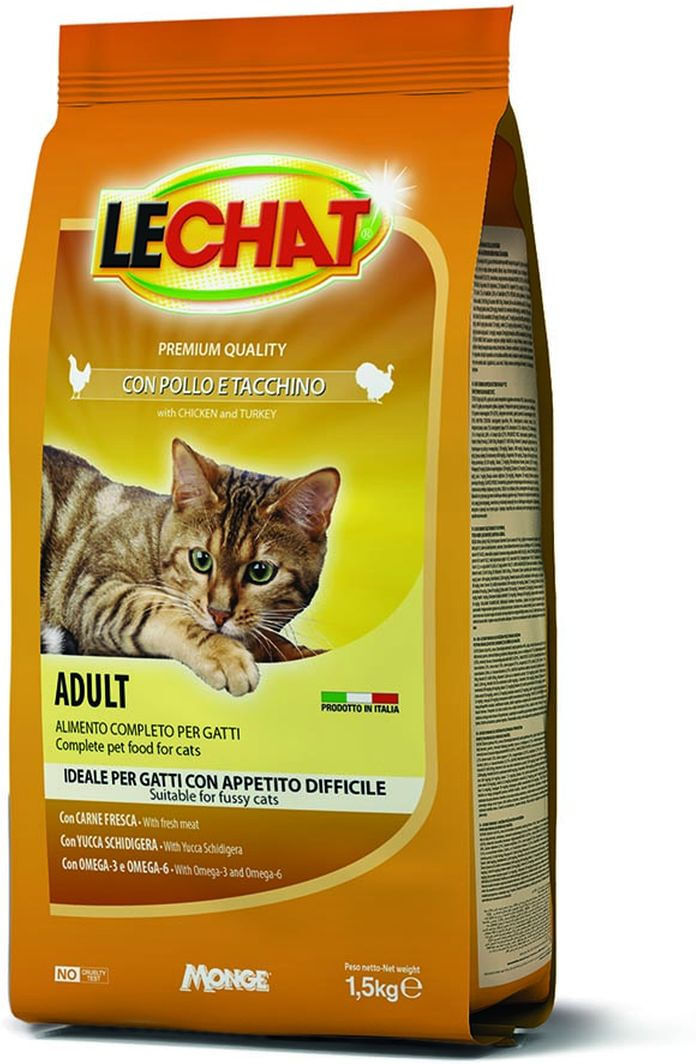 LE CHAT Lechat Croccantini Cat Adult Pollo e Tacchino Fresco 1.5KG