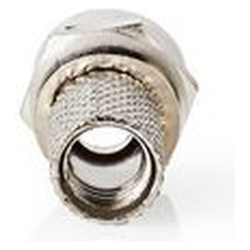 Nedis F-Stecker gerade Stecker Vernickelt 75 Ohm Twist-on Kabeleingangsdurchmesser: 7.4 mm Zinklegie (75 dB, Antennenkabel) (CSVC41902ME)