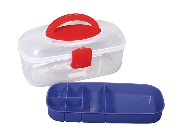 Rayher Sortierbox mit Tragegriff und Einsatz Grau 27.8 × 12.1 × 13.1 cm