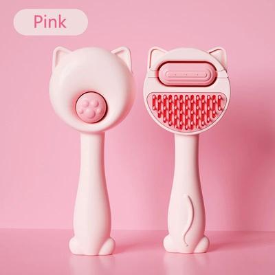 Uplift Treasures Pet Steam Massage Brush Soft Round Head Grooming Comb For Dogs & Cats pink