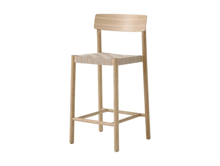 &Tradition Betty TK12 Counter Chair Barstuhl 65 cm Naturfarbenes leinen-lackierte eiche