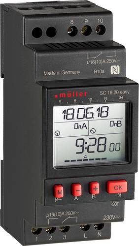 Müller SC 18.20 easy 24V ACDC Hutschienen-Zeitschaltuhr digital 24 V/DC, 24 V/AC 4000W