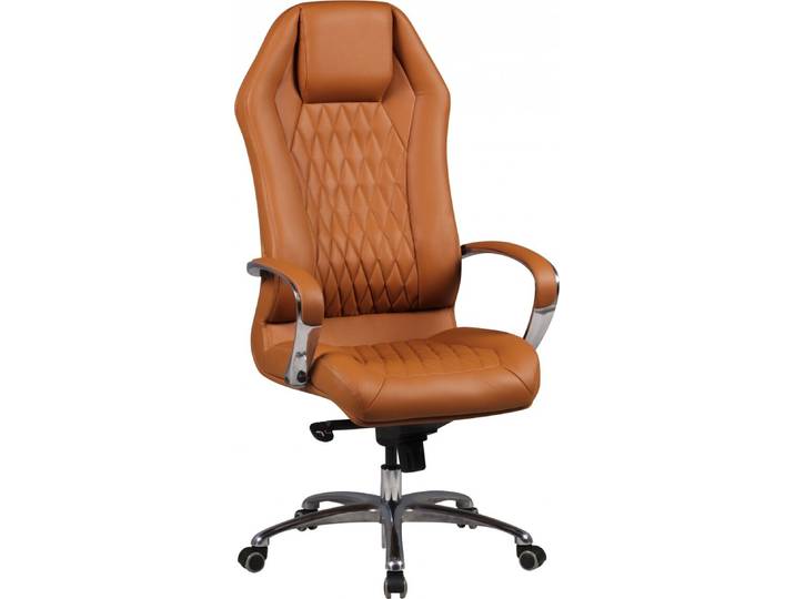 Amstyle Bürostuhl MONTEREY Echt-Leder Caramel Schreibtischstuhl 120KG Chefsessel hohe Rückenlehne mit Kopfstütze X-XL; SPM1.296