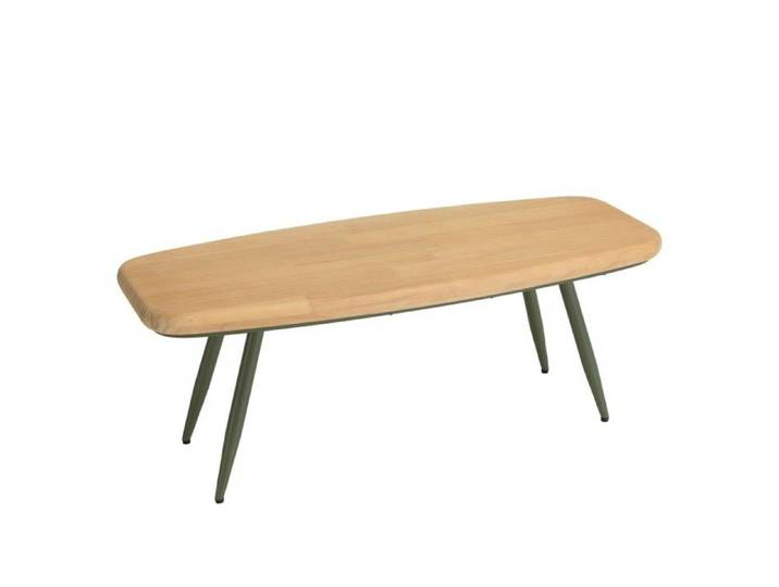 MACABANE HELENA - Table basse PM plateau en pin pieds scandinaves métal vert HELENA