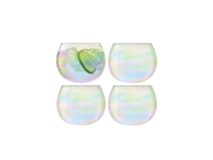 Mundgeblasene Tumbler-Gläser „Bubble Balloon“, 4er-Set Perlmutt LSA International