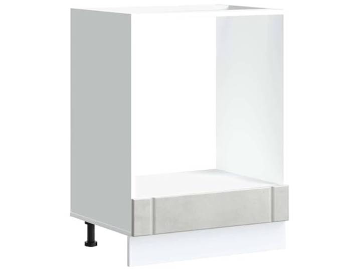 HKTMGDNG Herdumbauschrank Lucca Betongrau Holzwerkstoff 60x46x81,5cm Kompakter Küchenschrank für Backofen und Mikrowelle in der Küche mit höhenverstellbaren Füßen für Stabilität.