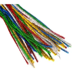 Chenilledraht mit Glitzer, 5–6 mm x 50 cm, 50 Stück