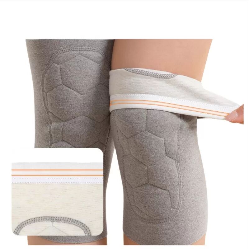 INF Genouillères Thermiques Laine Soie Dralon - Protection Articulaire & Chaleur Hivernale (Paire) Gris XL