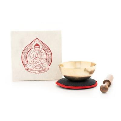 Mini-Klangschale in natur farbiger Box mit Buddha Aufdruck