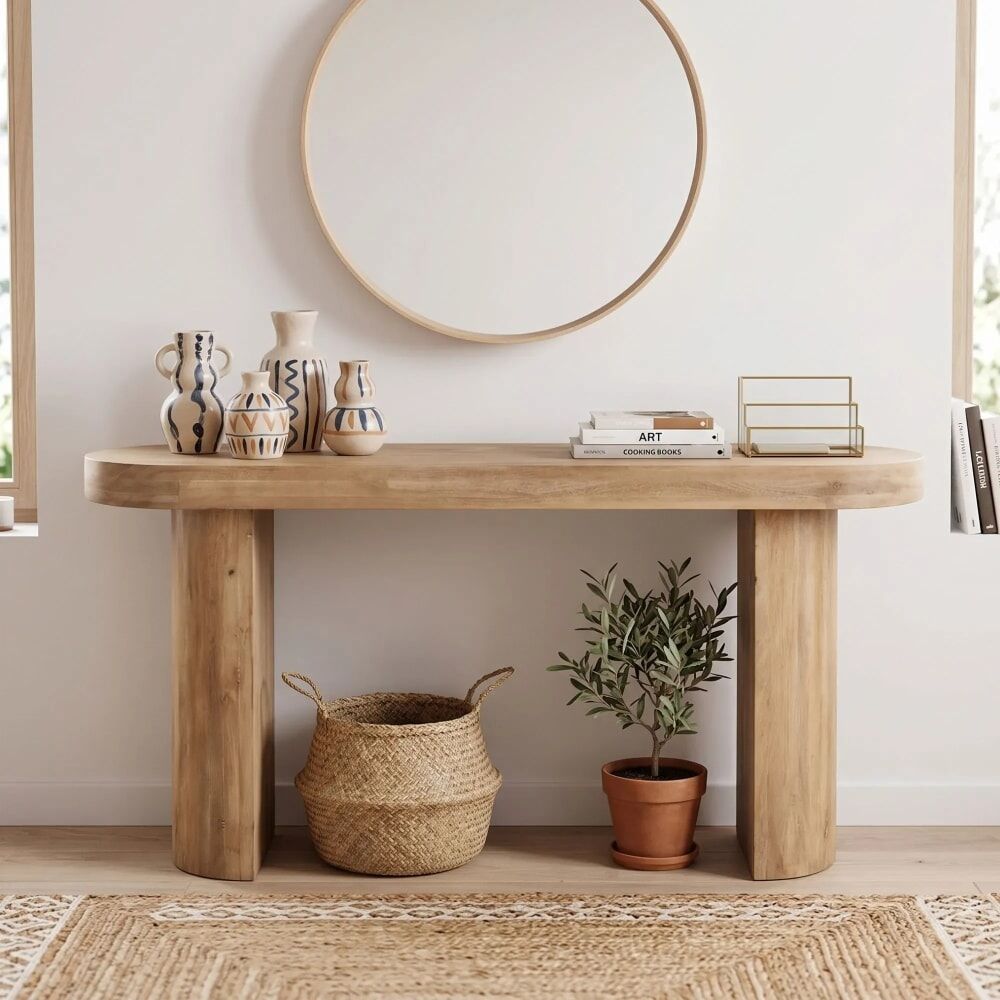 Hellin Console en manguier massif l152 Marron 152x76x41cm
