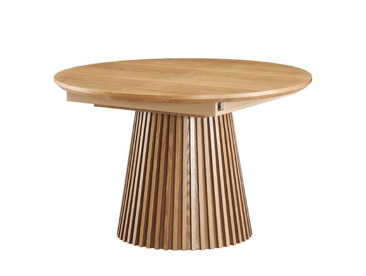 Table extensible BOUSAN Ø 120cm Marron/Chêne